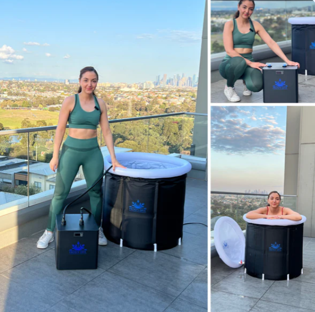 Portable ice bath with chiller