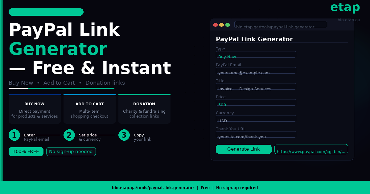 PayPal link generator
